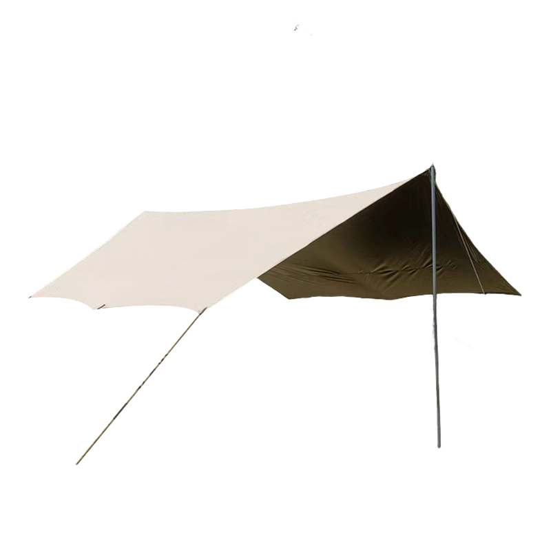 150D অক্সফোর্ড ফ্যাব্রিক টাইটানিয়াম কালো আবরণ tarp সঙ্গে আউটডোর ক্যানোপি