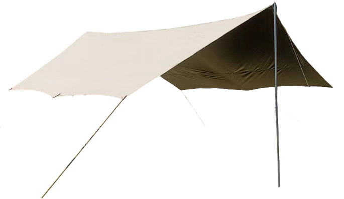 150D অক্সফোর্ড ফ্যাব্রিক টাইটানিয়াম কালো আবরণ tarp সঙ্গে আউটডোর ক্যানোপি